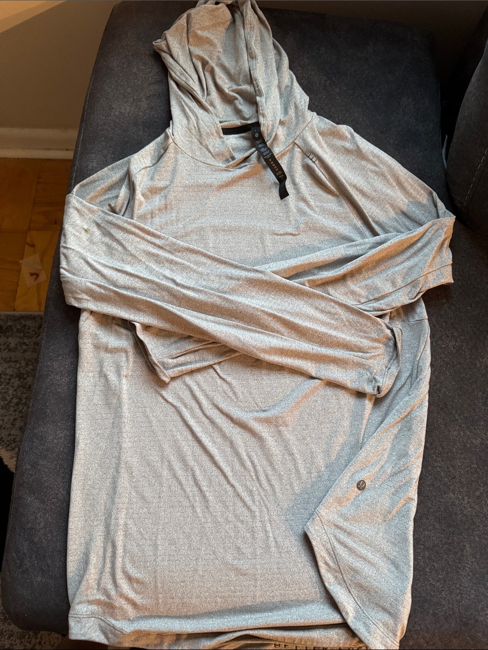 Lululemon Light Silver Shimmer Long-Sleeve Hooded Top